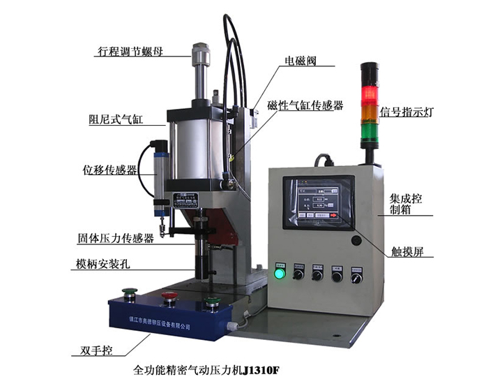 PLC控制压力、位移监控全功能气动压力机
